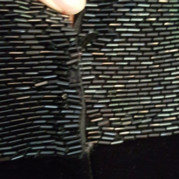 Vintage 1980s 1990s Stephen Yearick Lillie Rubin Sweetheart Sequined Mesh Dress - Picture 4 of 8